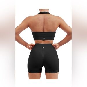 Black Halter Workout Two Piece Set